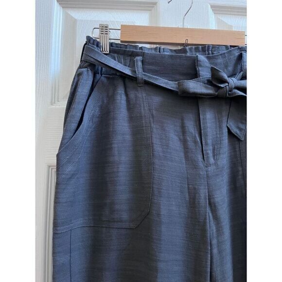 Democracy Gray High Rise Tie Waist Ankle Cuffed 24.5 Inch Inseam Pant Size 8 - Picture 4 of 12